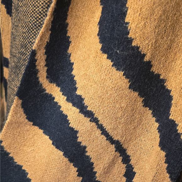 Leith tan Dale Zebra open front long line duster cardigan size XS - Picture 4 of 8